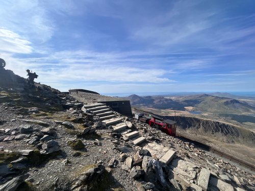 A little train calling at the Hafod