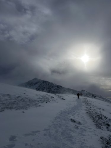 Llanberis path full of snow