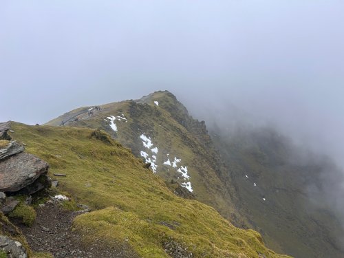 Just below the summit